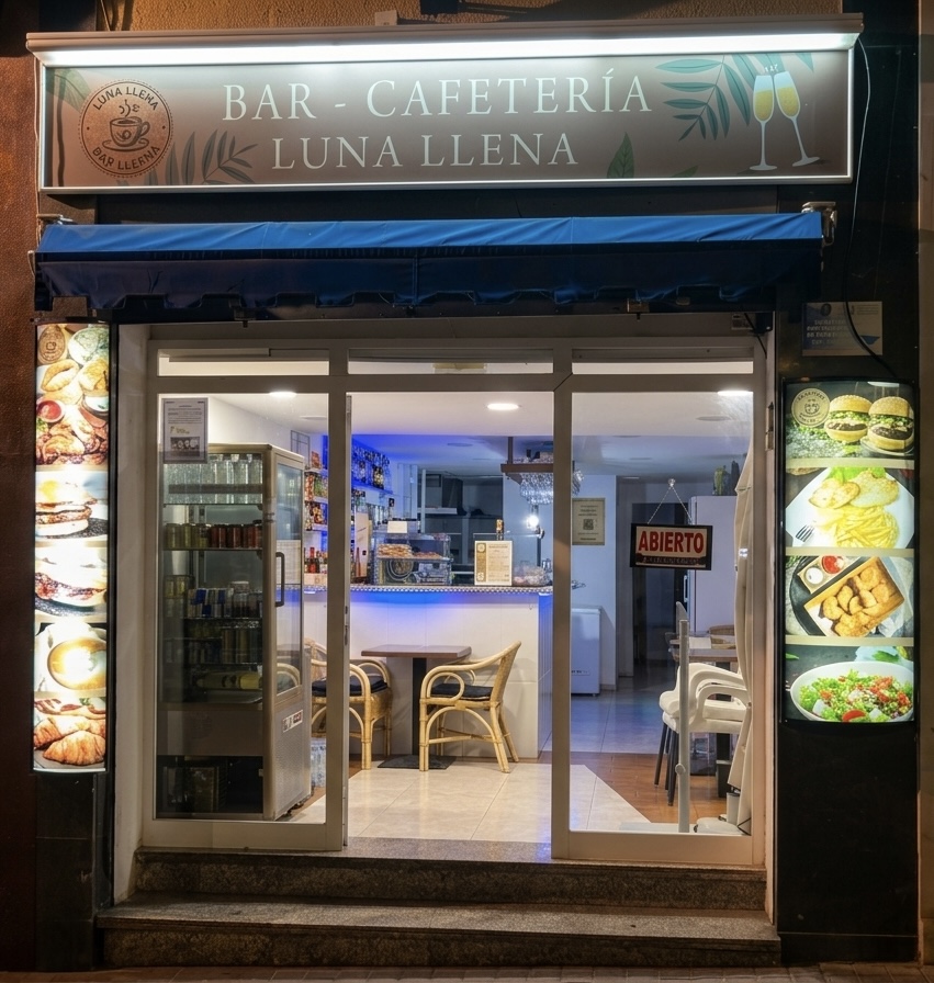 Salón interior de Bar Luna Llena en Palma de Mallorca